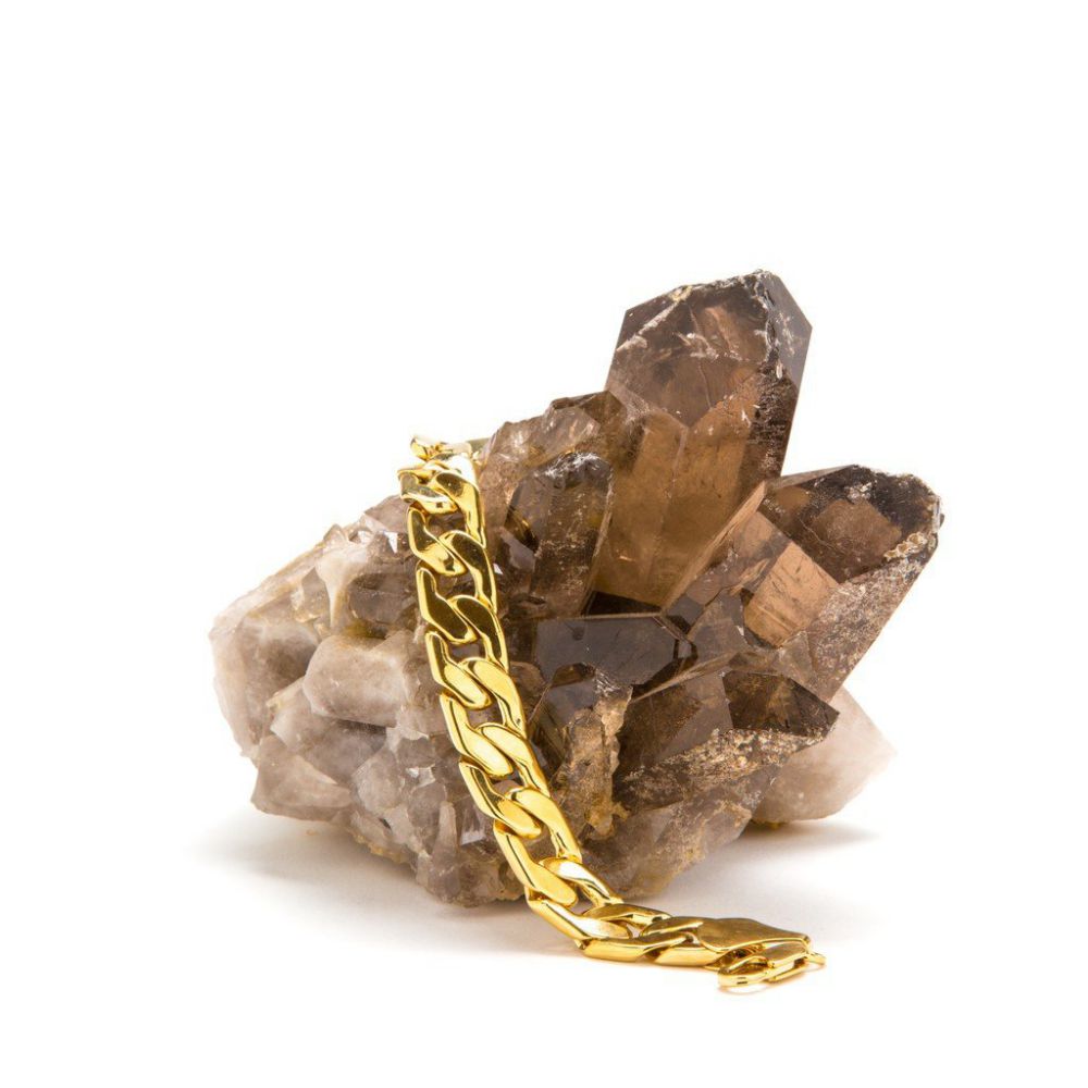 11mm Gold Cuban Link Bracelet Flat - Image 4
