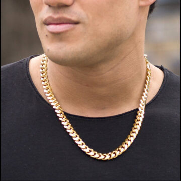 Alternative view of 11mm Gold Cuban Link Chain