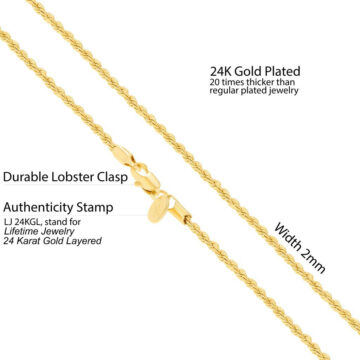 Alternative view of 2mm Rope Chain Necklace